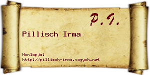 Pillisch Irma névjegykártya