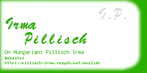 irma pillisch business card